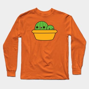 Cute cactus in yellow pot Long Sleeve T-Shirt